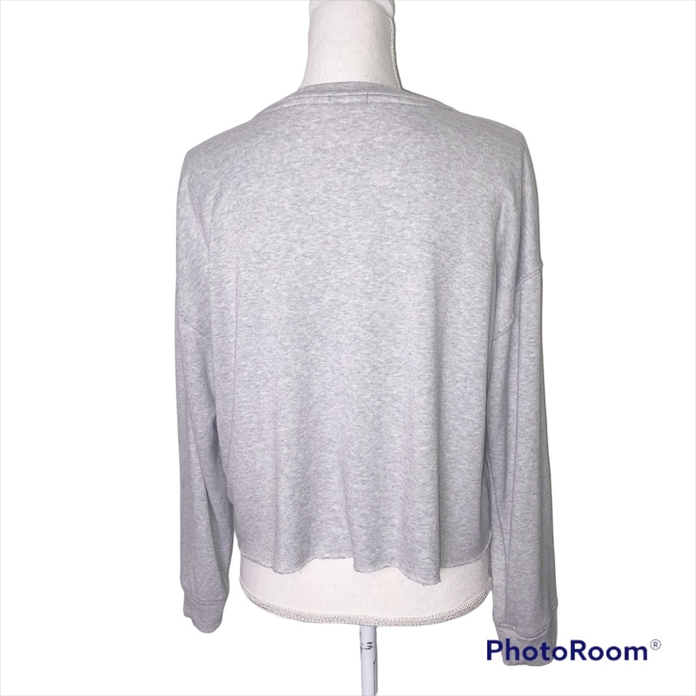 Splendid Raw Edge Lightweight Pullover Cropped Sw… - image 3